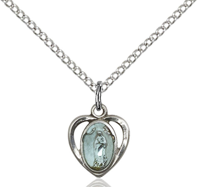 Sterling Silver O/L of Guadalupe Pendant