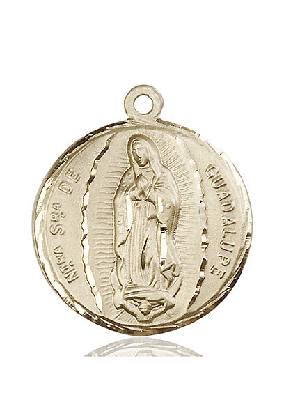 Medalla O/L de Guadalupe en oro de 14kt