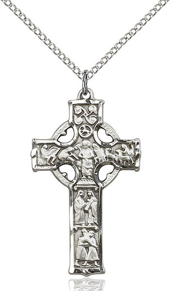 Colgante de cruz celta de plata esterlina