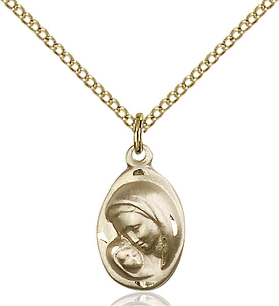 Gold Filled Madonna & Child Pendant