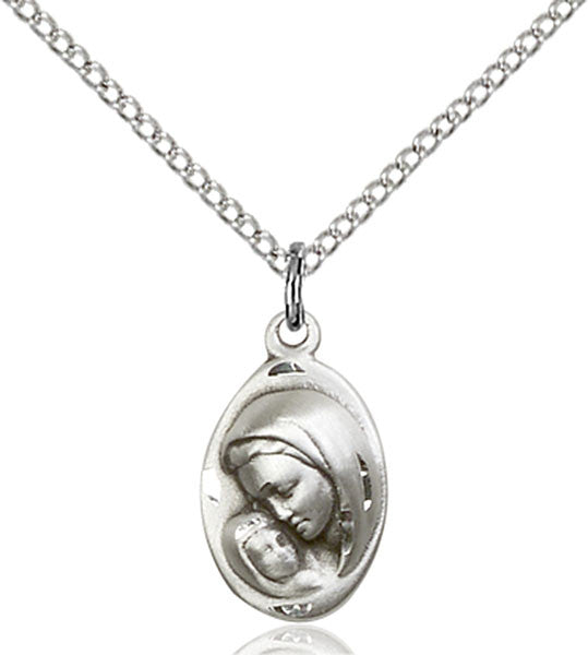 Sterling Silver Madonna & Child Pendant