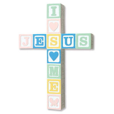 I Love Jesus Cross Pastel