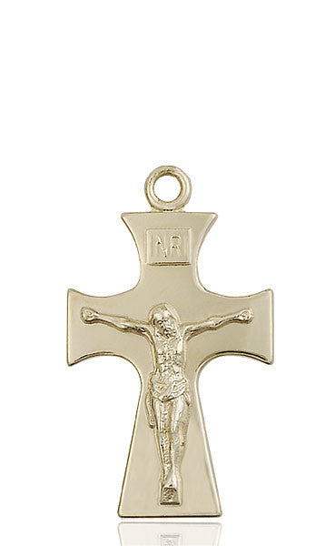 Medalla de crucifijo celta de oro de 14kt