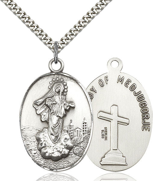 Sterling Silver O/L of Medugorje Pendant