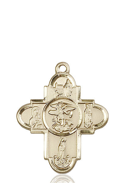 Medalla de 5 posiciones de Nuestra Señora de oro de 14 kt