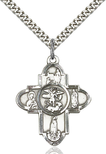 Sterling Silver Our Lady 5-Way Pendant