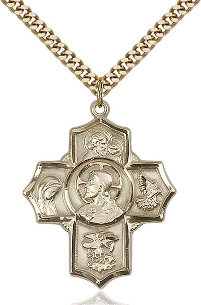 Gold Filled Sacred Heart 5-Way Pendant