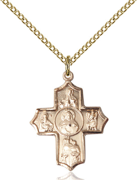 Gold Filled Sacred Heart 5-Way Pendant