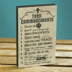 Teen Commandments Plaque