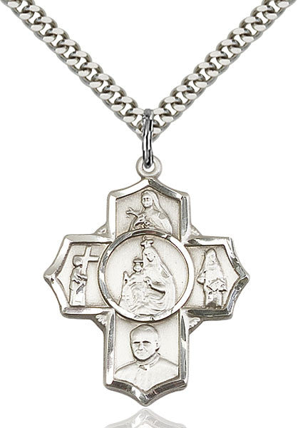 Sterling Silver Carmelite 4-Way Pendant