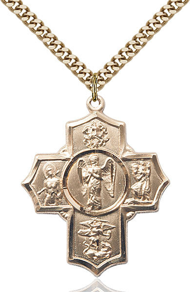 Gold Filled Warrior 5-Way Pendant