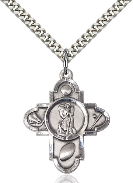 Sterling Silver St. Christopher 5-Way Pendant