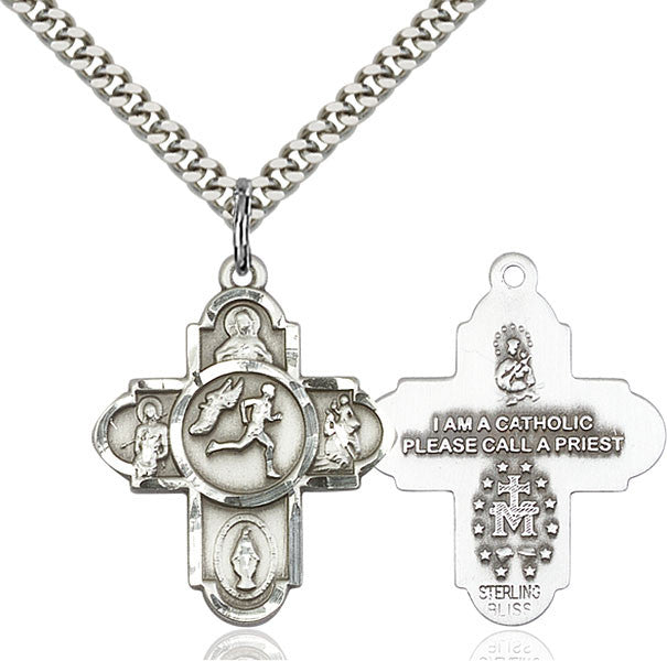 Sterling Silver 5-Way Track&Field Pendant