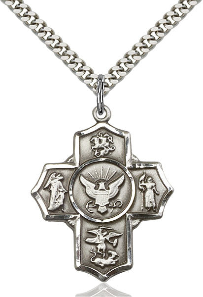 Sterling Silver 5-Way / Navy Pendant