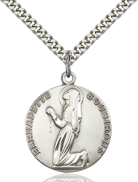 Sterling Silver St. Bernadette Pendant
