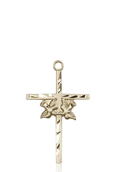 14kt Gold Doves / Cross Medal