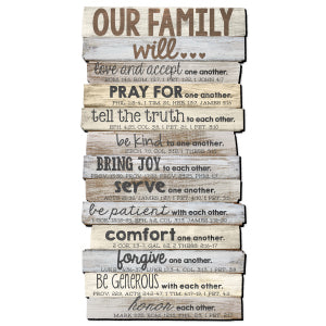 Nuestra Familia... Placa de Pared 16.5" x 8.5"