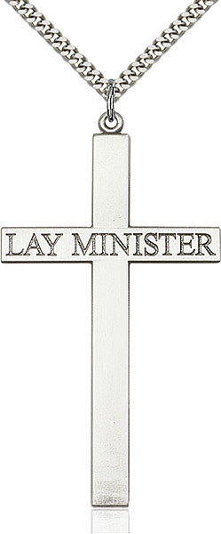 Colgante de cruz de ministro laico de plata esterlina