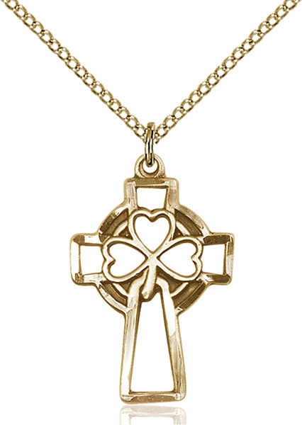 Gold Filled Shamrock Cross Pendant