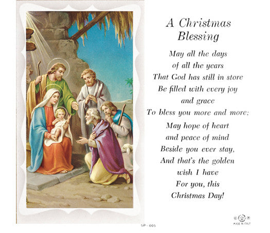 Christmas Blessing Holy Card