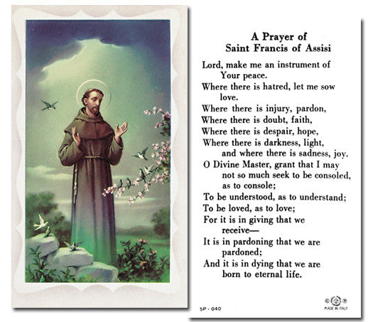 St Francis Of Assisi Holy Card