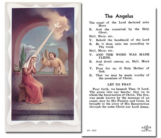 Angelus Prayer Holy Card