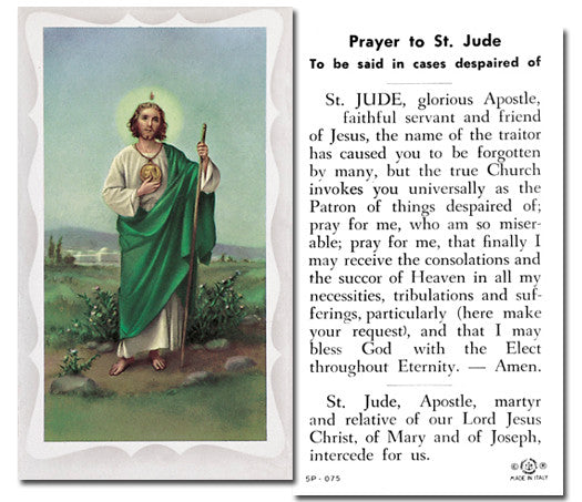 St Jude Holy Card With Prayer