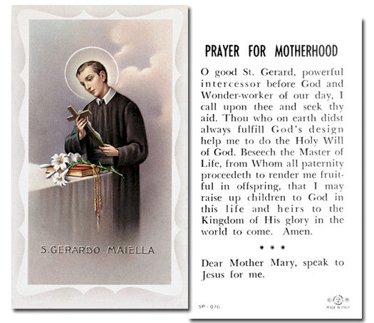 St Gerard Maiella Holy Card