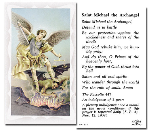 St Michael Holy Card