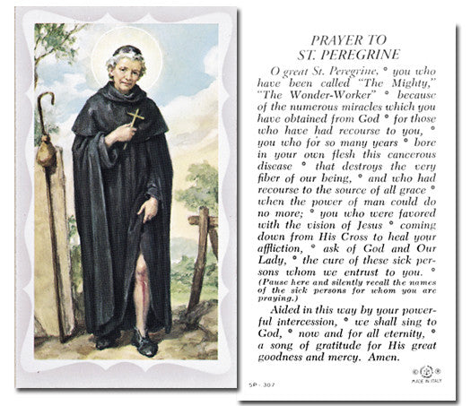 St Peregrine Holy Card