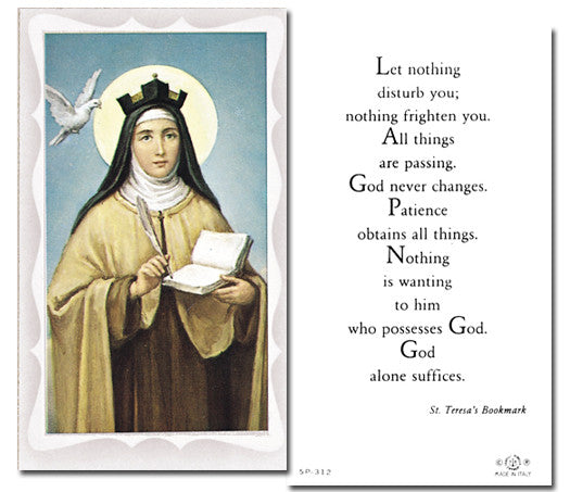 St Teresa Of Avila Holy Card