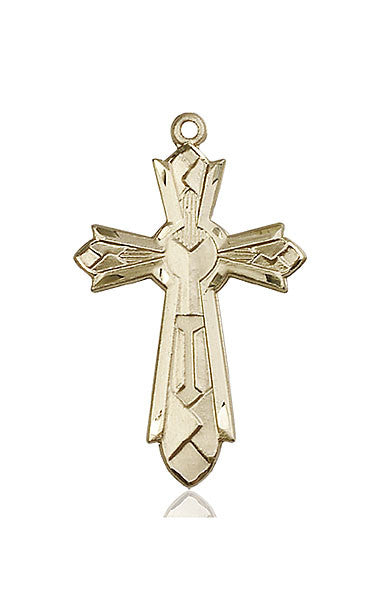 14kt Gold Mosaic Cross Medal