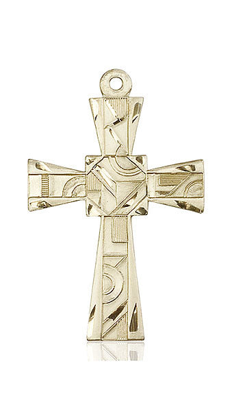 14kt Gold Mosaic Cross Medal