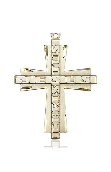 14kt Gold Jesus Christus Cross Medal
