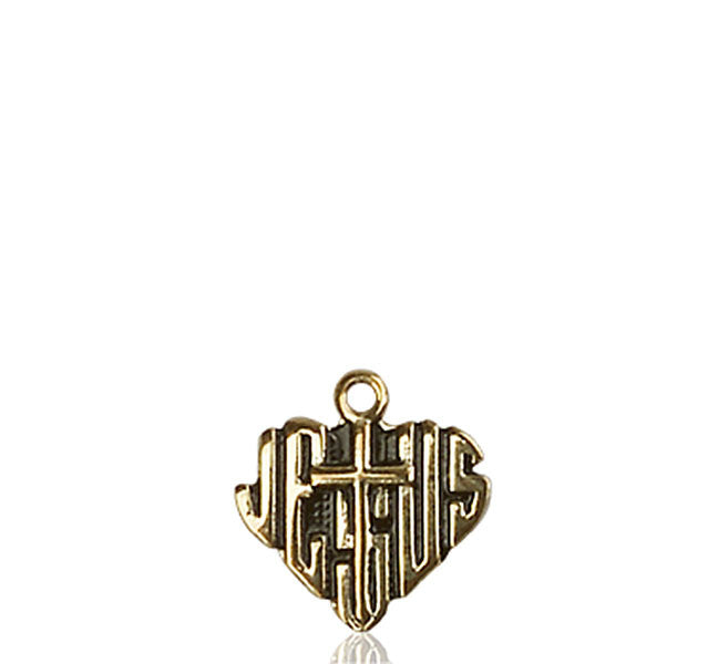 14kt Gold Heart of Jesus / Cross Medal
