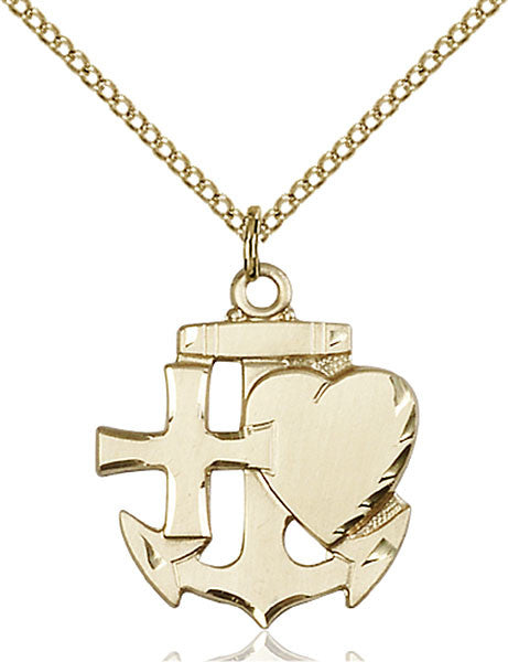 Gold Filled Faith, Hope & Charity Pendant