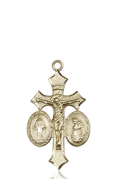 14kt Gold Jesus, Mary, O/L of La Salette Medal