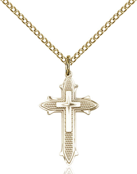 Gold Filled Cross on Cross Pendant