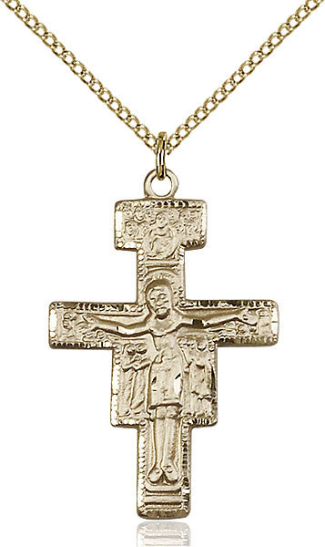Gold Filled San Damiano Crucifix Pendant