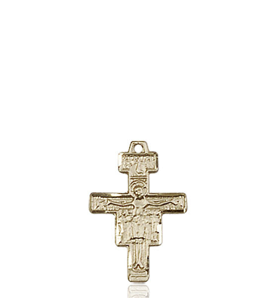 Medalla Crucifijo San Damián Oro 14kt