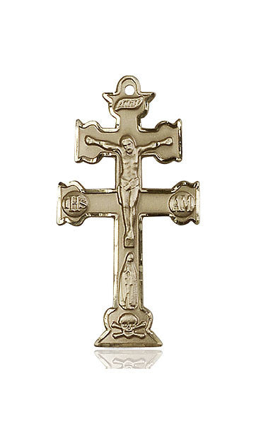 Medalla Crucifijo Caravaca Oro 14kt
