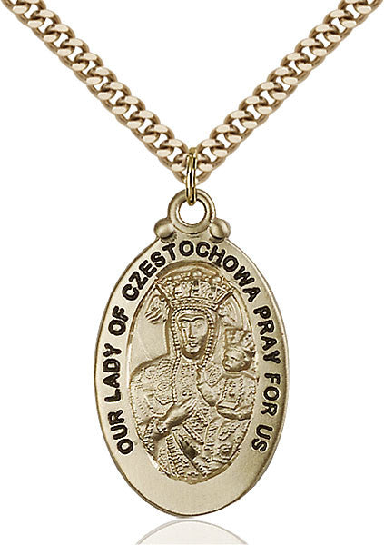 Colgante O/L de Czestochowa bañado en oro