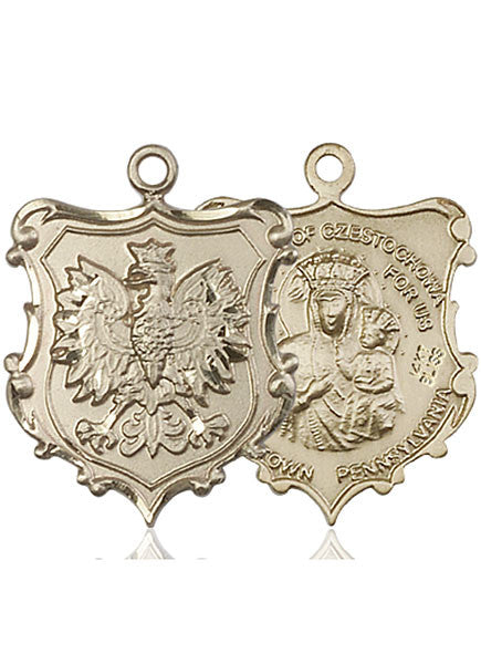 O/L de oro de 14 kt de Czestochowa / Medalla de halcón inglés