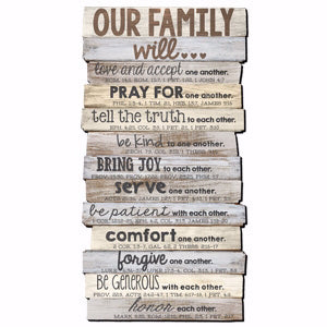 Our Family will... Wall Plaque 29" x 15.25"