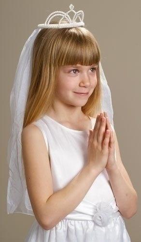 Natalie Pearl Crown First Communion Veil Clothing Roman - St. Cloud Book Shop