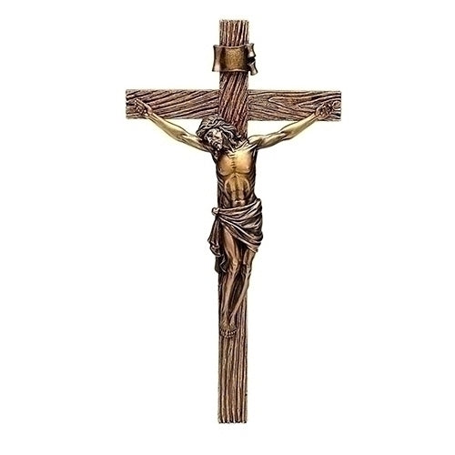 Wall Crucifix Antique Gold 13.25"