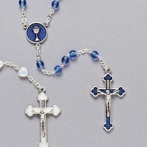 First Communion Rosary Blue