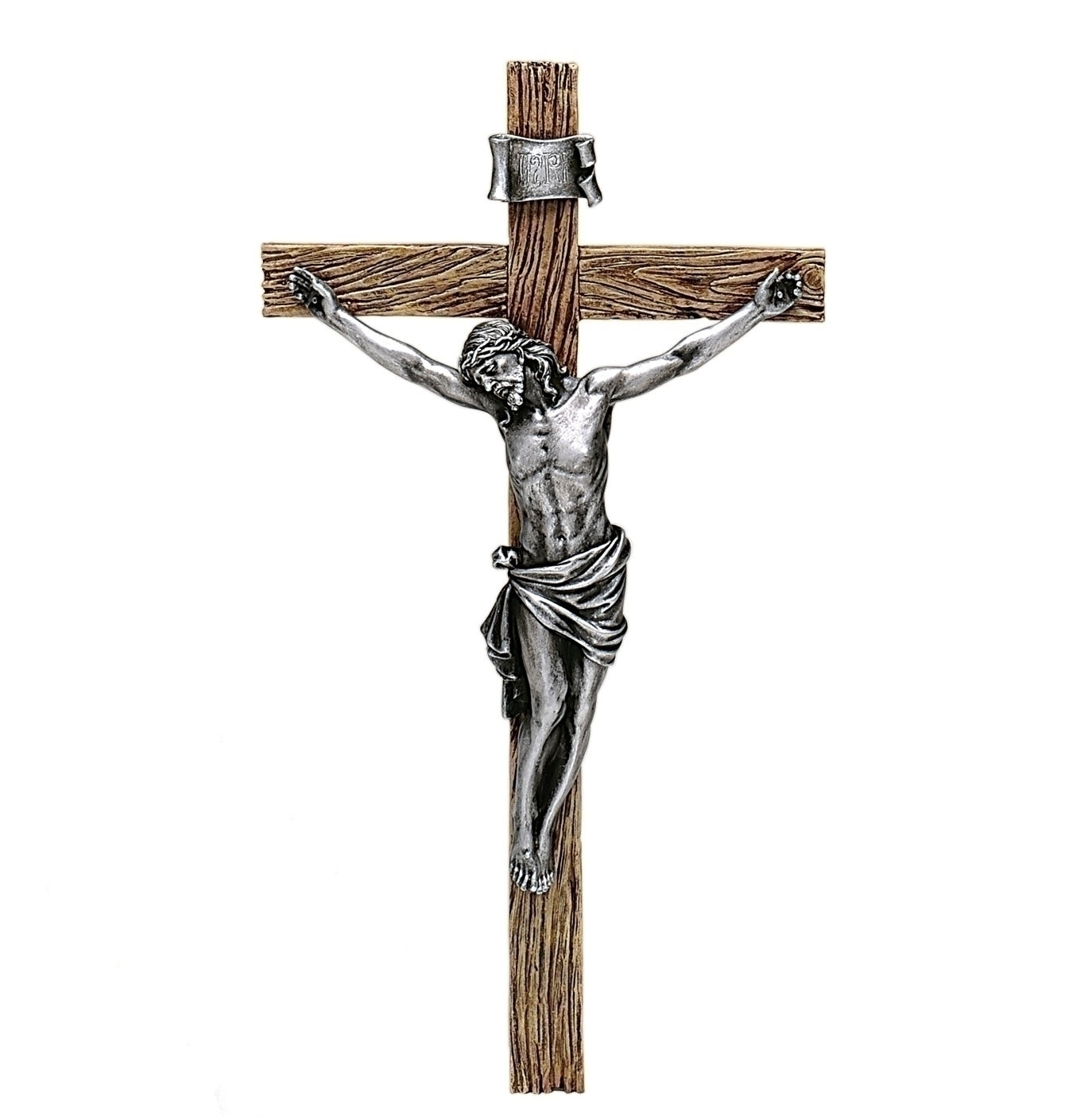 Wall Crucifix Antique Silver 8.5"