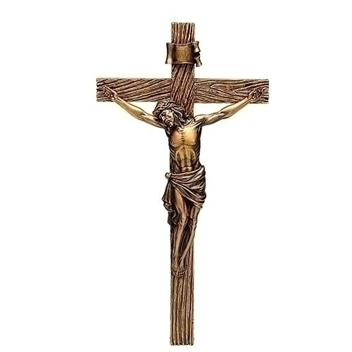 Wall Crucifix Antique Gold 8.5"