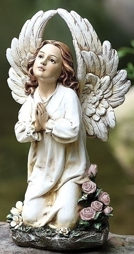 Estatua del jardín del ángel arrodillado